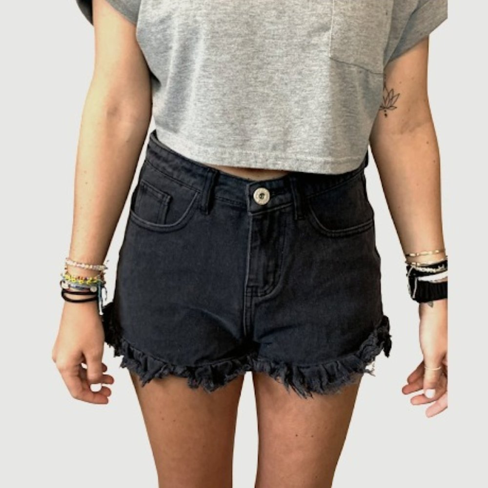 Black Denim Shorts